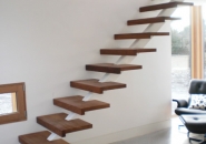 Single Stringer Stairs with teak treads